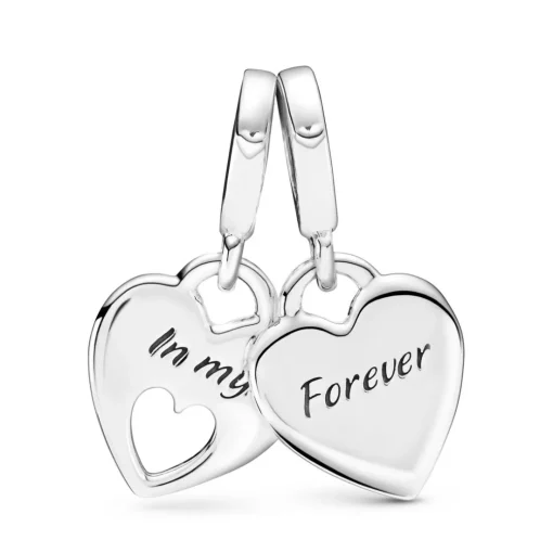 Charm Double Pendant Cœur Séparable Mère & Fille