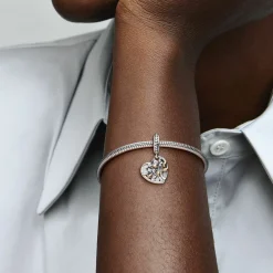 Charm Double Pendant Cœur Arbre de vie Bicolore Pandora People