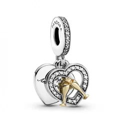 Charm Double Pendant Joyeux Anniversaire de Mariage Bicolore Pandora People