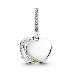 Charm Double Pendant Joyeux Anniversaire de Mariage Bicolore Pandora People