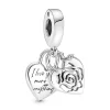 Charm double pendant Pandora Moments Cadenas & cœur