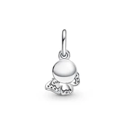 Charm double pendant Pandora Moments Papillon bleu scintillant & Citation