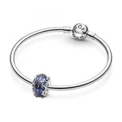 Charm en Verre de Murano Bleu Galaxie & Étoile Pandora Moments