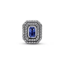 Charm Femme Abyme de Rectangles Scintillants Bleu Pandora Timeless
