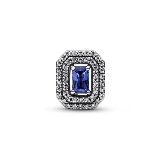 Charm Femme Abyme de Rectangles Scintillants Bleu Pandora Timeless