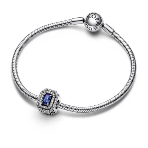 Charm Femme Abyme de Rectangles Scintillants Bleu Pandora Timeless