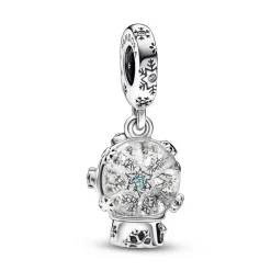Charm Femme Pendant Boule à Neige et Flocon Pandora Moments