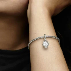 Charm Femme Pendant Boule à Neige et Flocon Pandora Moments