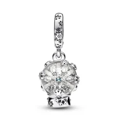 Charm Femme Pendant Boule à Neige et Flocon Pandora Moments