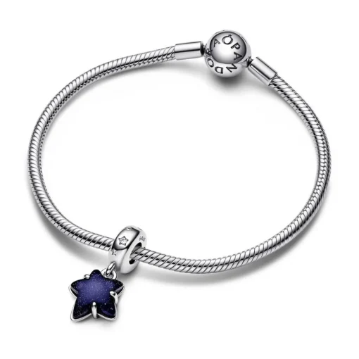 Charm Femme Pendant Murano Étoile Céleste et Galaxie Pandora Moments