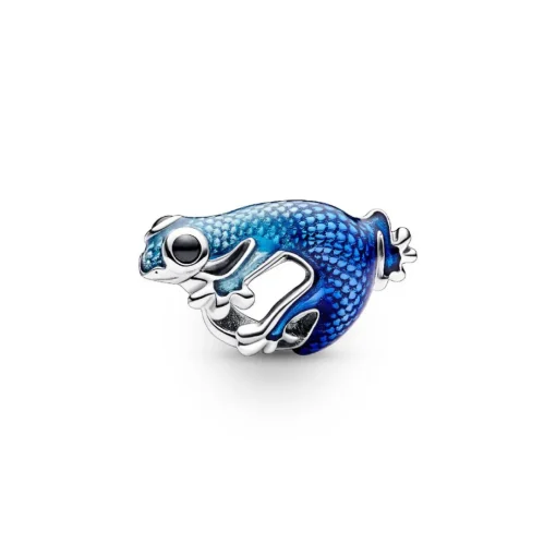 Charm Gecko Bleu Métallique