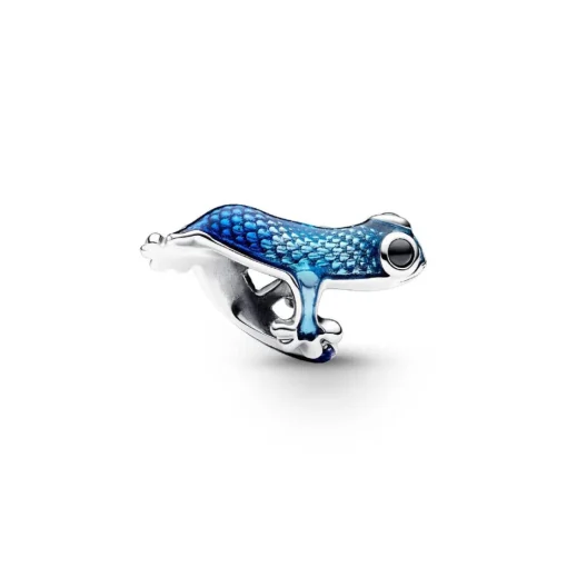 Charm Gecko Bleu Métallique