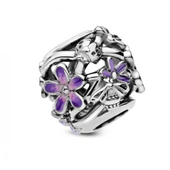 Charm Marguerite Violette Ajouré Pandora Garden