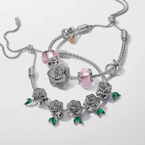 Charm Murano Rose et Cercles