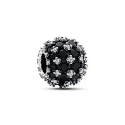 Charm Noir Rond Pavé Scintillant