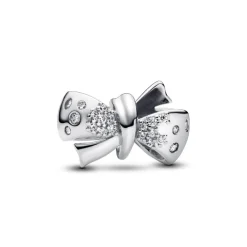 Charm Nœud Scintillant Argent