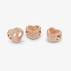 Charm Pandora 787516 - Charm Coeur Perlé Rose Femme
