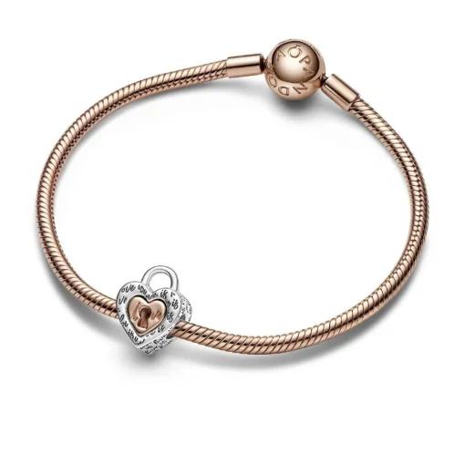 Charm Pandora - Bimatière Cadenas Cœur Séparable