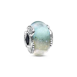 Charm Pandora - Plume Recourbée et Murano Multicolore