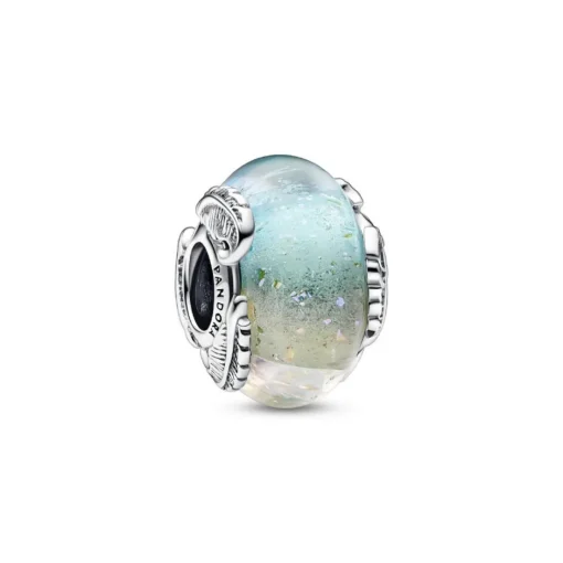 Charm Pandora - Plume Recourbée et Murano Multicolore