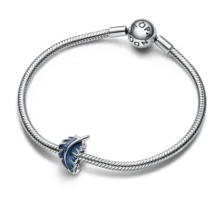 Charm Pandora - Plume Recourbée Bleue