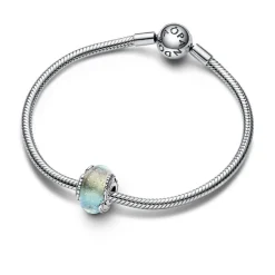 Charm Pandora - Plume Recourbée et Murano Multicolore