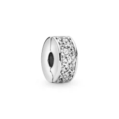 Charm Pandora 791817CZ - Charm Clip Élégance Brillante Femme Argent 925/1000ᵉ