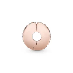 Charm Pandora 781817CZ - Charm Clip Élégance Brillante Métal doré à l’Or Rose fin 585/1000ᵉ