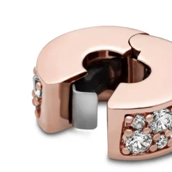 Charm Pandora 781817CZ - Charm Clip Élégance Brillante Métal doré à l’Or Rose fin 585/1000ᵉ