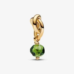 Charms Pendant Doré avec cristal vert printemps
