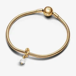 Charms Pendant doré avec Oxyde de Zircon clair
