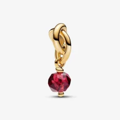 Charms Pendant Doré avec Véritable Cristal Rouge