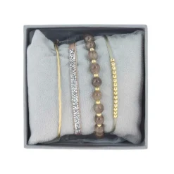 Coffret Les Interchangeables A54335 - Strass Box Jonc Fil Beige Rosé / foncé Femme
