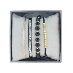 Coffret Les Interchangeables A54350 - Strass Box Jonc Fil Noir Femme