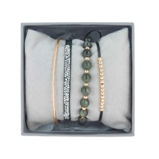 Coffret Les Interchangeables A54367 - Strass Box Jonc Fil Kaki Fonce Femme