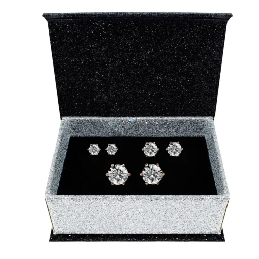 Coffret Trinity 3 Paires de Boucles D'oreilles Or Rose