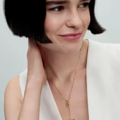 Collier à barre en T plaqué or 14 carats
