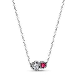 Collier à Pendentif Cœurs Halo