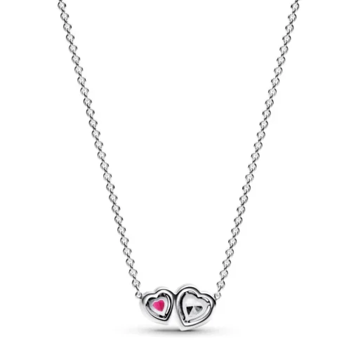 Collier à Pendentif Cœurs Halo