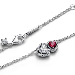 Collier à Pendentif Cœurs Halo
