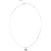 Collier Amami Acier Rhodié Cœur Pavé