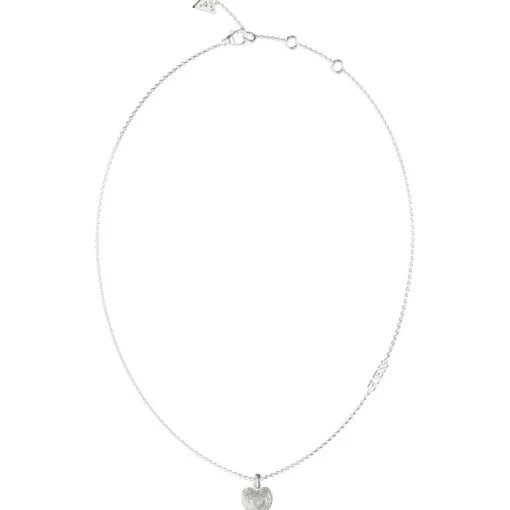 Collier Amami Acier Rhodié Cœur Pavé