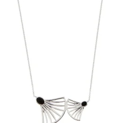 Collier Arielle Argenté & Onyx Noir