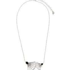 Collier Arielle Argenté & Onyx Noir