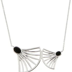 Collier Arielle Argenté & Onyx Noir