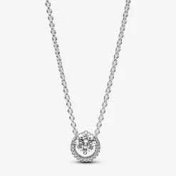 Collier avec Pendentif Halo Scintillant
