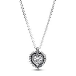 Collier avec Pendentif Halo Cœur Scintillant