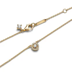 Collier avec Pendentif Halo Rond Pavé