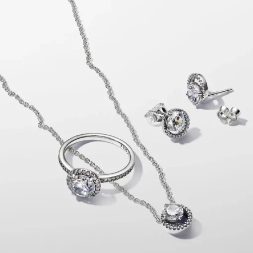 Collier avec Pendentif Halo Scintillant
