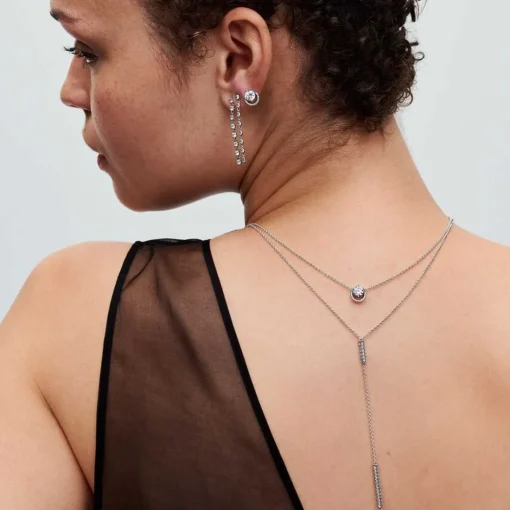 Collier avec Pendentif Halo Scintillant